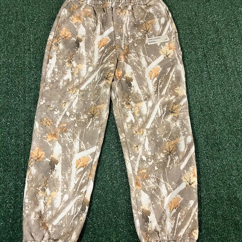 Comfort Collection Men Camo Sweatpants Brown Gray Paint Splatter Joggers L